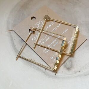 Cecelia Jewelry NEW Starlight Square Beaded Hoop Earrings - Gold